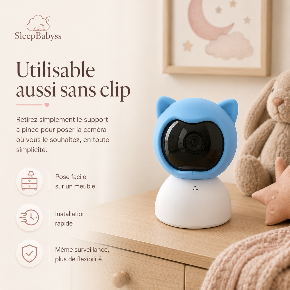Sleepbabyss Caméra Bébé Clip & Flex